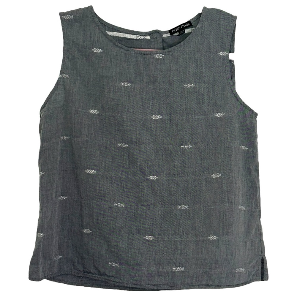 Eileen Fisher Women’s Nomadic Stripe Round Neck Cotton Shell Top Sz S - Picture 3 of 8